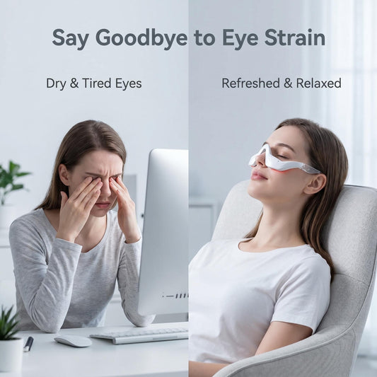 🔴Terapia červeným svetlom + mikroprúdová dvojitá starostlivosť zrýchľuje krvný obeh okolo očí, čím zmierňuje suchosť a bolesť🎛