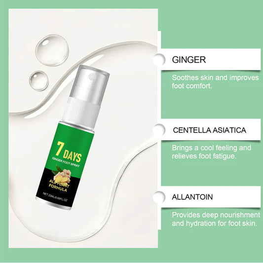 Exfoliačný sprej na nohy so zázvorom – 7 dní