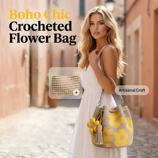 Časovno omejen 50 % popust 🧶 Ročno izdelana kvačkana torba z motivom sončnic, vsestranska poletna boemska torba za počitnice 🌻
