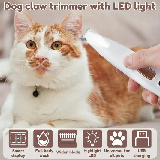 🔦LED strihací strojček na domáce zvieratá|Tichý, vodeodolný elektrický strojček na labky a oči mačiek a psov🐱🐶