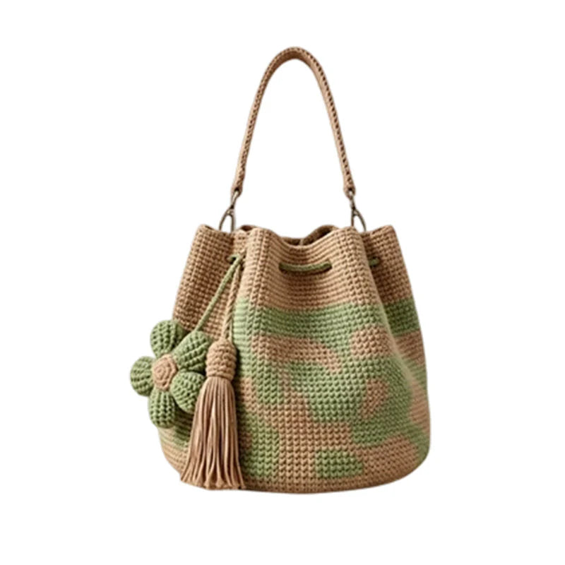 Časovno omejen 50 % popust 🧶 Ročno izdelana kvačkana torba z motivom sončnic, vsestranska poletna boemska torba za počitnice 🌻