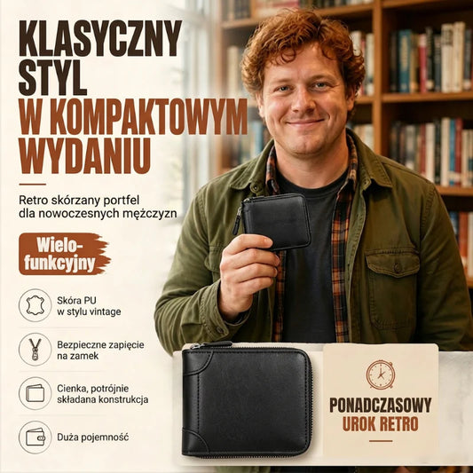 🛡Trojnásobne skladaná pánska peňaženka s RFID ochranou proti krádeži |Ultra tenká a nevydutá, retro textúra✨