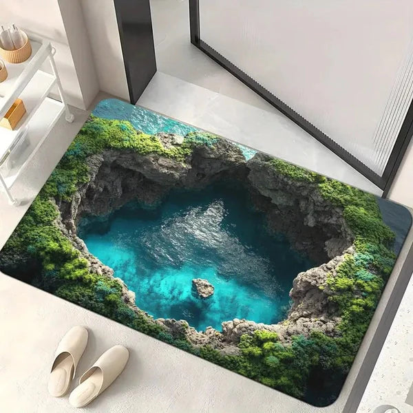3D stereoskopická podlahová rohož z krištáľového zamatu