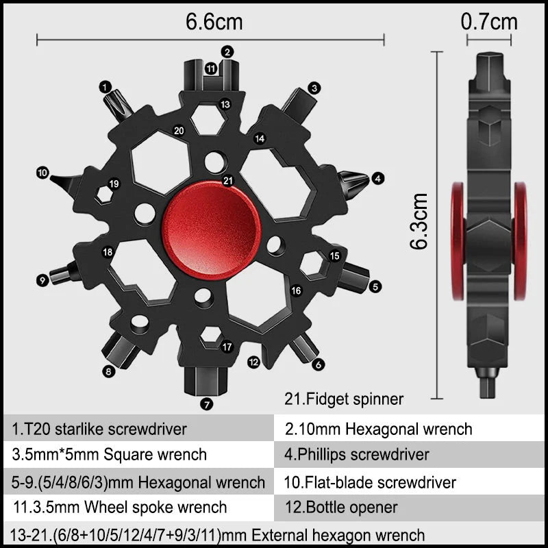⚙️Multifunkčný snehový kľúč 23 v 1 s integrovaným gyroskopom🔧