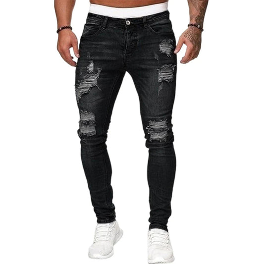 🔥🎁Nová 50 % ZĽAVA🔥Štýlové pánske skinny džínsy s efektom opotrebovania