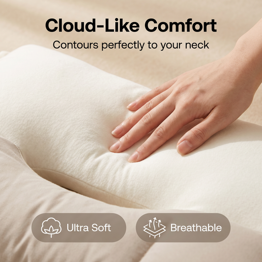 Časovo obmedzená zľava 🛌 Ergonomický vankúš na podporu krku s dvojitou mäkkou a pevnou zónou, vyrobený z čistej bavlny, antibakteriálny, odnímateľný a prateľný vankúš na podporu krku 💤🌙