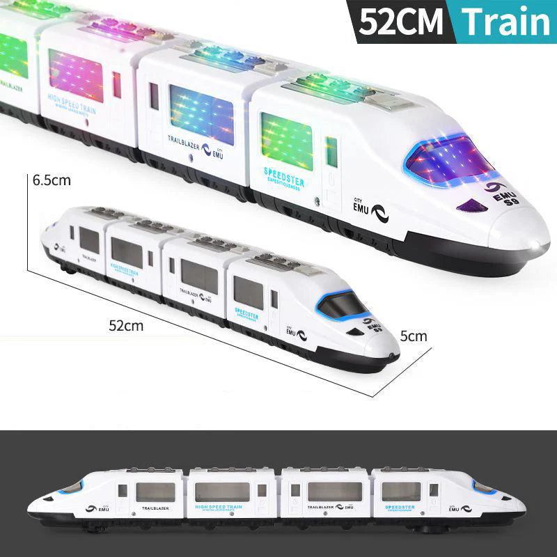 🚄Elektronická hračka - vysokorýchlostný vlak so zvukom a svetlom | Inteligentný systém proti kolíziám a automatické otáčanie, interaktívny a vzdelávací vlak pre bábätká✨