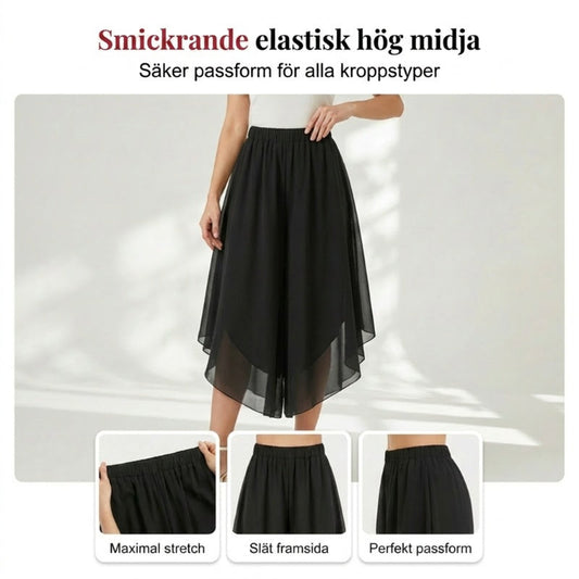 🌿💨Ľahké a priedušné šifónové nohavice s vysokým pásom|Elastické všestranné nohavice so širokými nohavicami a vysokým pásom👖