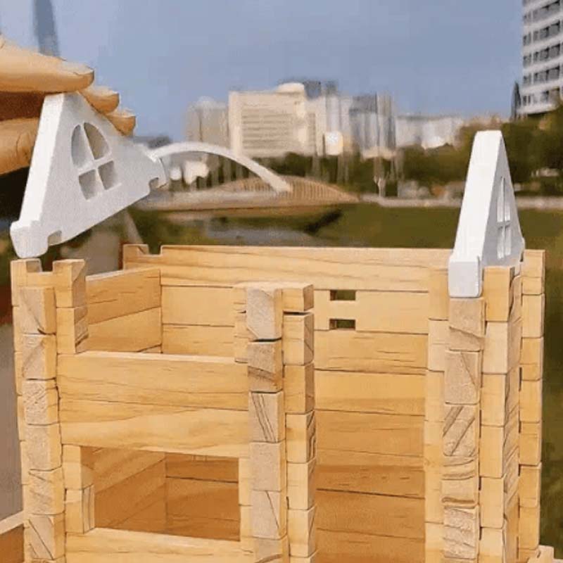 Vzdelávacie drevené stavebné kocky