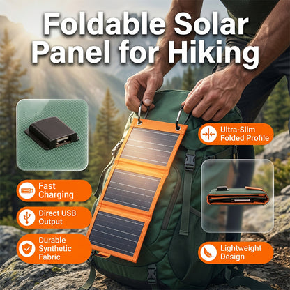 ☀️🎒 Skladací prenosný solárny panel pre rýchle nabíjanie, vysokú mieru konverzie a odolnosť, ideálny na outdoorové aktivity, ako je turistika a kempovanie