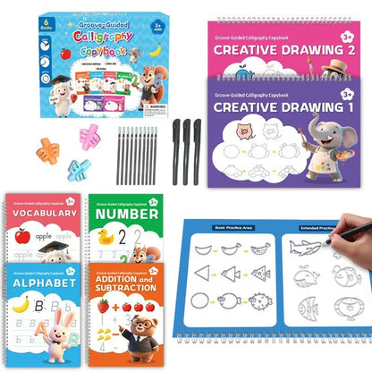 👶💯 Opakovane použiteľný cvičebný zošit Magic Handwriting – Ľahko si vytvorte úhľadný a krásny rukopis; nevyhnutnosť pre každú mamu!