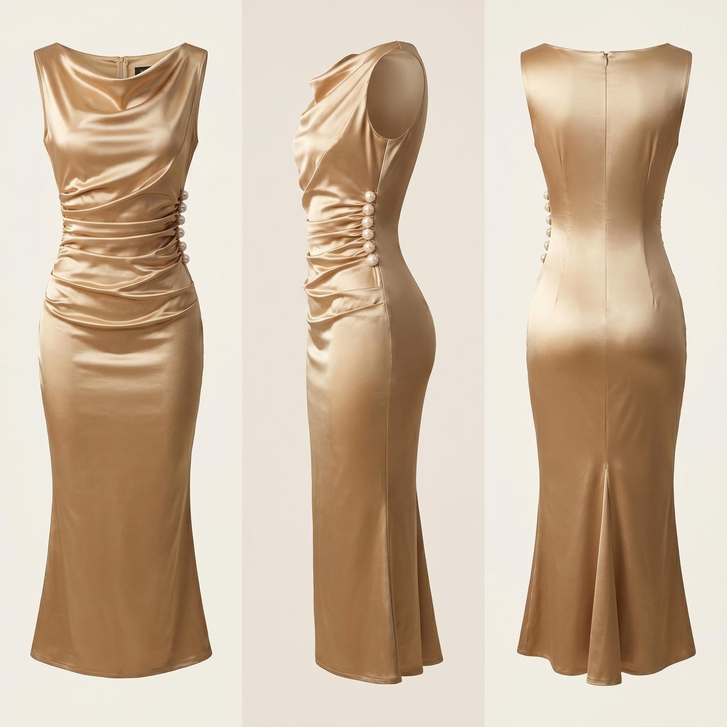 👗🔮Šaty ozdobené francúzskymi perlami, ktorých saténová textúra vyžaruje eleganciu