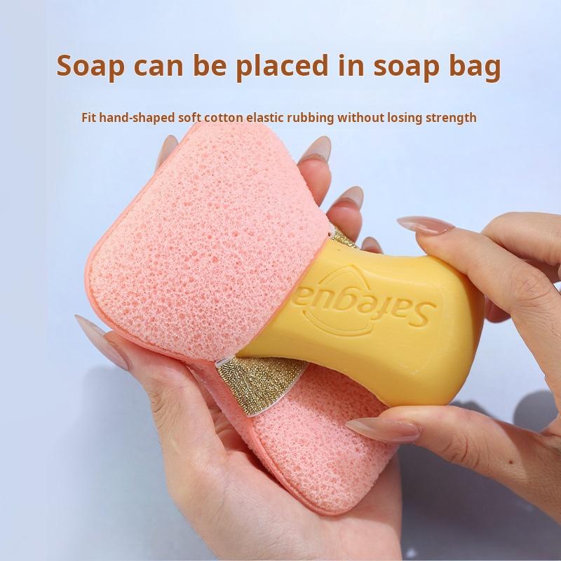 Časovo obmedzená ponuka 🧼 2v1 špongia do kúpeľa na uloženie mydla, vrecko na drhnutie s rýchlou penou a elastickým popruhom s včelieho plástu  🛁✨