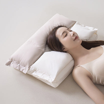 Časovo obmedzená zľava 🛌 Ergonomický vankúš na podporu krku s dvojitou mäkkou a pevnou zónou, vyrobený z čistej bavlny, antibakteriálny, odnímateľný a prateľný vankúš na podporu krku 💤🌙