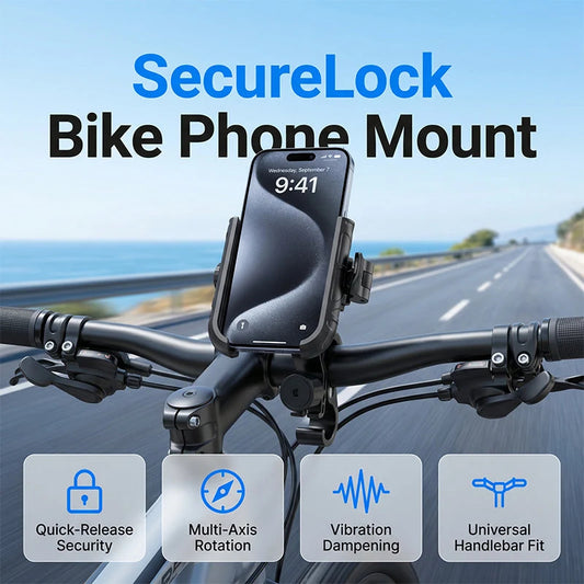 🚴Časno omejen 50 % popust🔒Nosilec za kolo z eno roko za hitro odpiranje, univerzalni vrtljivi nosilec za navigacijo za mobilni telefon, odporen proti udarcem