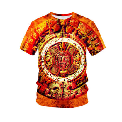 Pánske tričko s krátkymi rukávmi v štýle vintage tribal