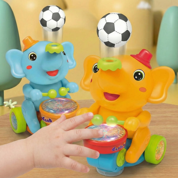 Časovo obmedzená 50% zľava ✨ Hudobná hračka Slon s LED diódou, 3D mäkké svetlo, zvuk a svetlo, upokojujúce zariadenie pre bábätká v ranom veku 🐘