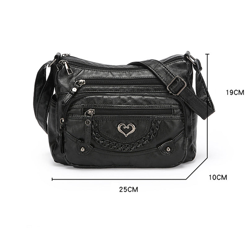 Dámska crossbody taška z jemnej PU kože s viacerými vreckami