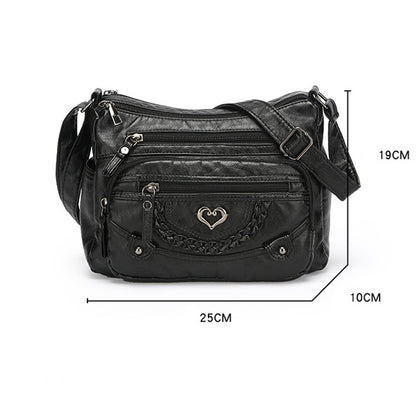 Dámska crossbody taška z jemnej PU kože s viacerými vreckami