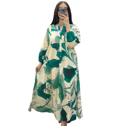 👗Dámske kvetinové maxi šaty s výstrihom do V