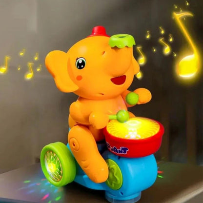 Časovo obmedzená 50% zľava ✨ Hudobná hračka Slon s LED diódou, 3D mäkké svetlo, zvuk a svetlo, upokojujúce zariadenie pre bábätká v ranom veku 🐘