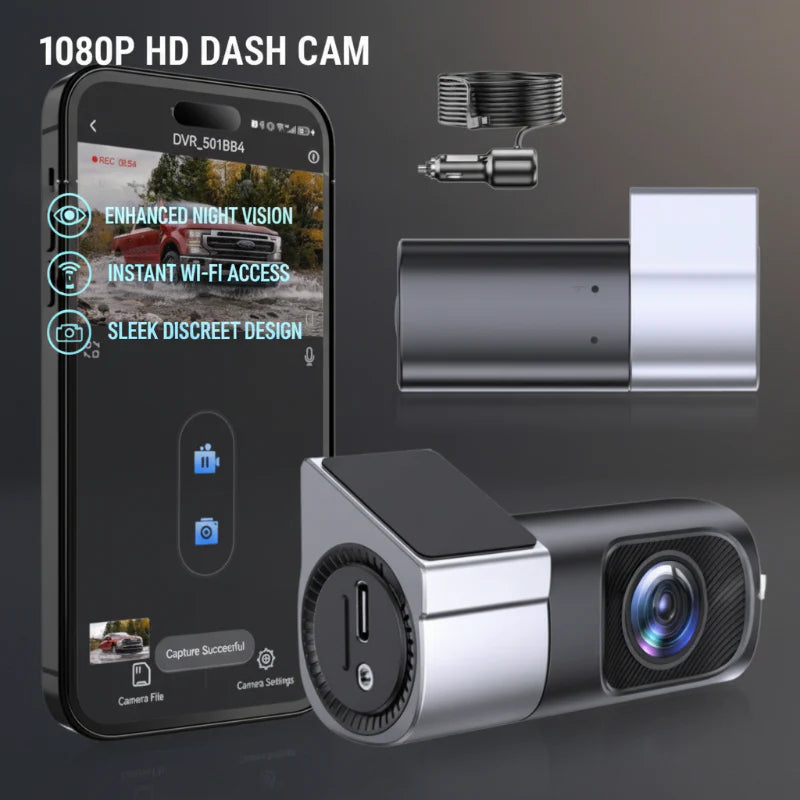 📷 Palubná kamera 1080P Full HD – Wi-Fi, nočné videnie a G-senzor | Autokamera, dôkaz pri nehode 🚗🌙📡