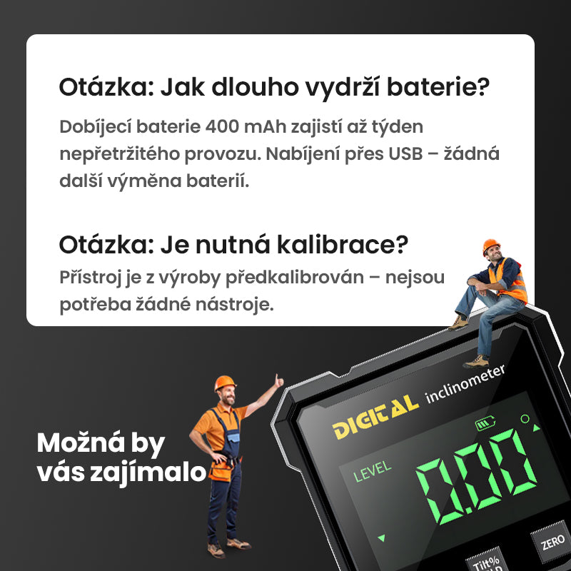 📐4 stranný magnetický digitálny uhlomer s laserom