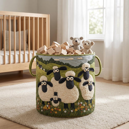 🐑Ručne vyrobený prešívaný kôš na bielizeň Sheep Paradise! 3D trojrozmerná tlač, veľká kapacita a štýlový dizajn
