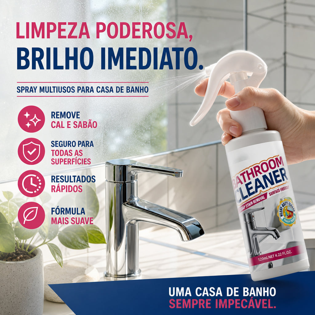 🚿Odvápňovací sprej do kúpeľne｜Nevyžaduje drhnutie, odstraňuje škvrny od vody a mydlové usadeniny bez poškodenia kovania✨