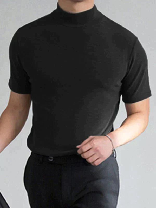 🔥👕 Pánske tričko s vysokým výstrihom a úzkym strihom
