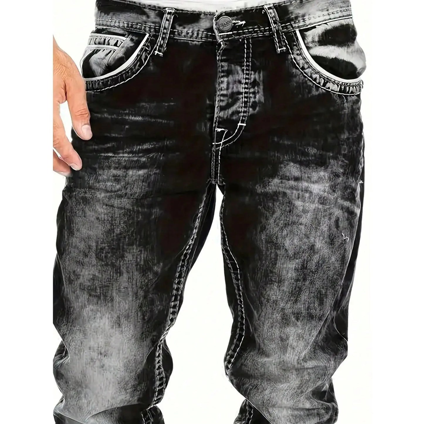👖Pánska móda: kreatívne, pružné džínsy