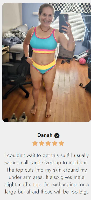 🔥🎁Novinka: 50 % ZĽAVA🔥🌼 Trojdielne športové bikiny z nylonu s farebnými blokmi – vysoký pás so zoštíhľujúcim efektom na brucho 👙