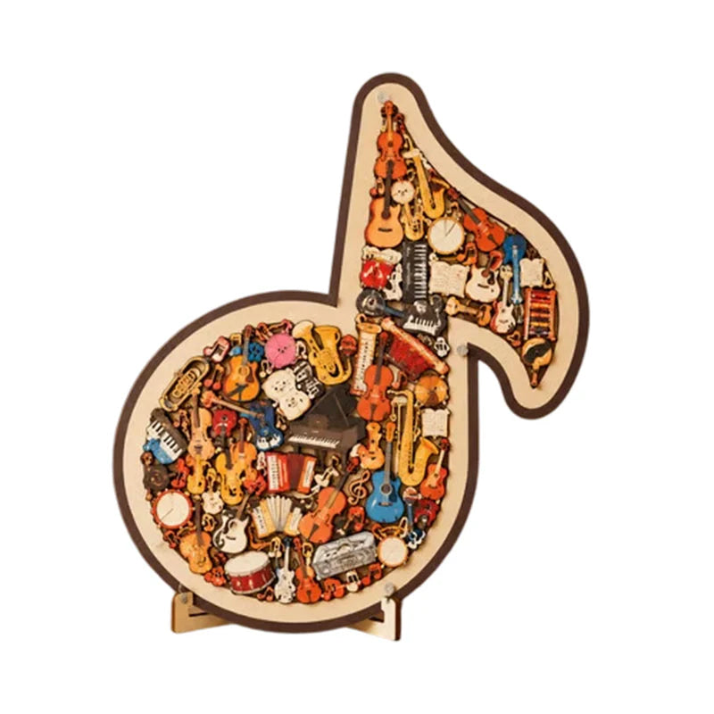 🎸 Vychutnajte si kreatívnu hudobnú výzvu – Puzzle v tvare dreveného hudobného nástroja – Platba pri prevzatí 🧩