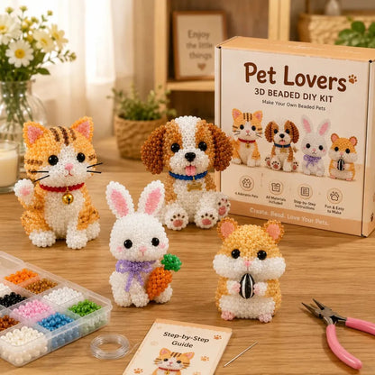 🧵🐾 Sada na výrobu 3D zvieratiek z korálikov | 🧘 Ručné práce na uvoľnenie tela i duše, skvelá voľba pre spoločnú zábavu rodičov a detí