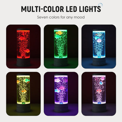 LED osvetlenie do akvária s motívom rybiek v bublinách