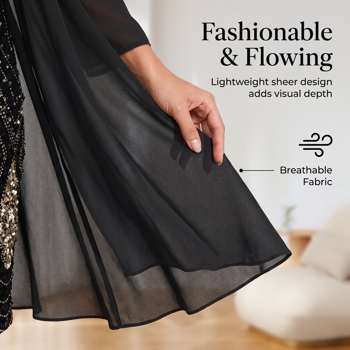👗Dvojdielna súprava šifónových šiat s výstrihom do V a dlhého kardiganu, priedušná, lichotivá, dostupná vo viacerých veľkostiach, elegantné dámske oblečenie💐🩰