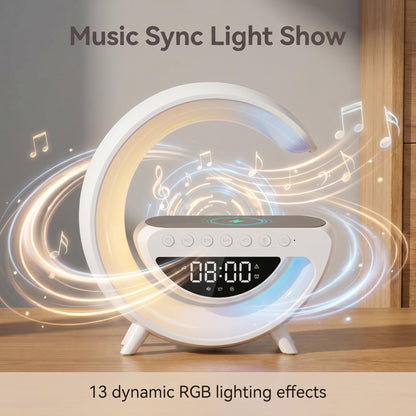 🌙🔋Crescent Moon Inteligentné ambientné svetlo 4 v 1 | Bluetooth reproduktor + bezdrôtová nabíjačka + RGB nočné svetlo + budík, polovičná cena