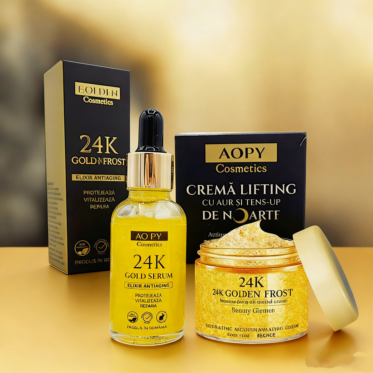 【😍Čím viac nakupujete, tým viac šetríte Zelená】Set Lifting Royal Gold, Ser + Cremă Noapte