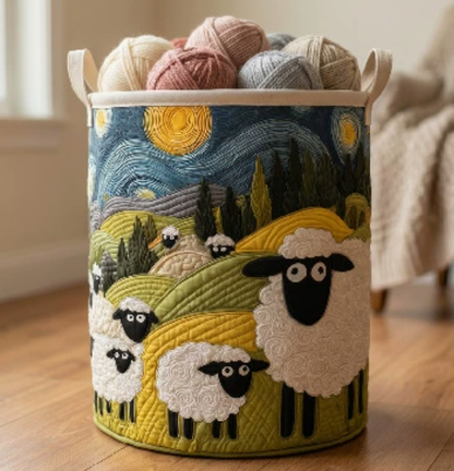 🐑Ručne vyrobený prešívaný kôš na bielizeň Sheep Paradise! 3D trojrozmerná tlač, veľká kapacita a štýlový dizajn