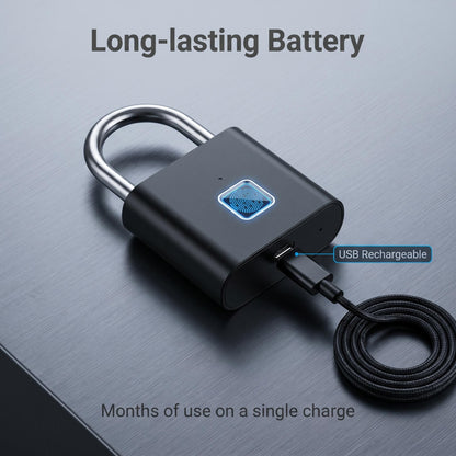 🔐Inteligentný zámok s odtlačkom prsta｜Otvorenie za 0,5 sekundy, vodotesný IP54, bezkľúčový zámok proti krádeži🔋