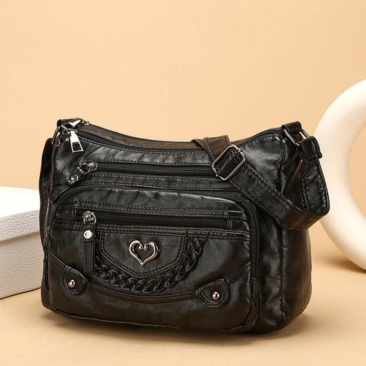Dámska crossbody taška z jemnej PU kože s viacerými vreckami