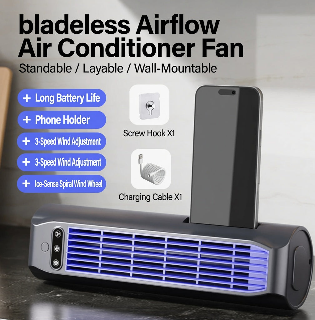 Časovo obmedzená ponuka 🍳 3-v-1 bezlopatkový cirkulačný ventilátor | Chladivý účinok, určený pre kuchyňu 💨🏠