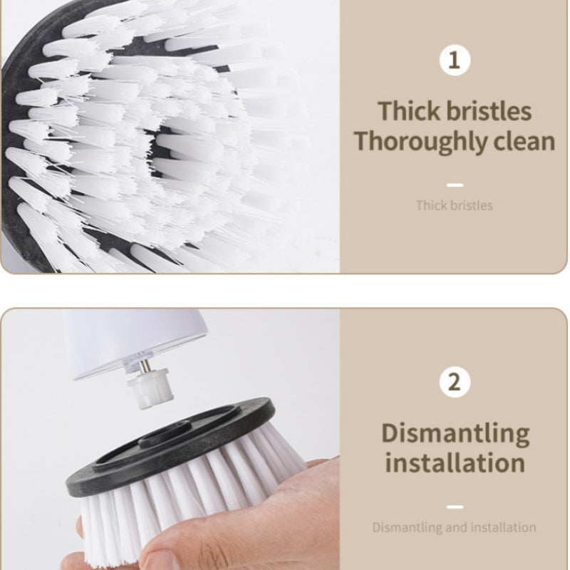 Sada elektrických multifunkčných čistiacich kief 🧹✨ Teleskopická rukoväť + 6 hlavíc kefy - zvládne odolné škvrny jednou kefou 🚿