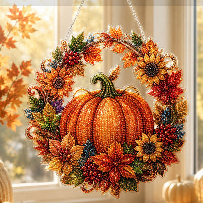🎃Časovo obmedzená ponuka✨Sada jesenných tekvicových diamantových vencov – kompletná sada náradia na výrobu priesvitných ručne vyrobených ozdôb