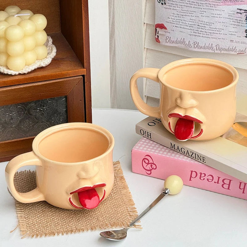 Igriva 3D keramična skodelica z obrazom za tople in hladne pijače | MUG
