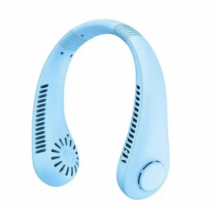 Prenosný mini ventilátor na krk, dobíjateľný cez USB, bezlopatkový, s 3 rýchlosťami a silným prúdom vzduchu