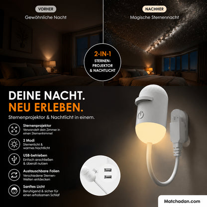 🔥Časovo obmedzená špeciálna ponuka so zľavou 50 % ✨Projekčná lampa 2 v 1 s hviezdnou oblohou: Otočte zasnívanú hmlovinu a vneste vesmír do svojej izby