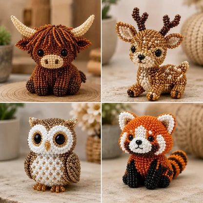 🧵🐾 Sada na výrobu 3D zvieratiek z korálikov | 🧘 Ručné práce na uvoľnenie tela i duše, skvelá voľba pre spoločnú zábavu rodičov a detí