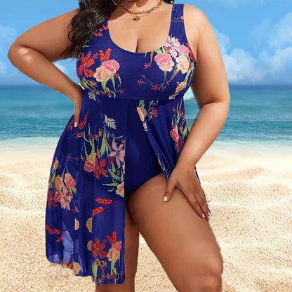 🌼50% zľava💧 Jednodielne plavky s kvetinovou potlačou, plus size, lichotivé a zoštíhľujúce, ideálne na dovolenku.