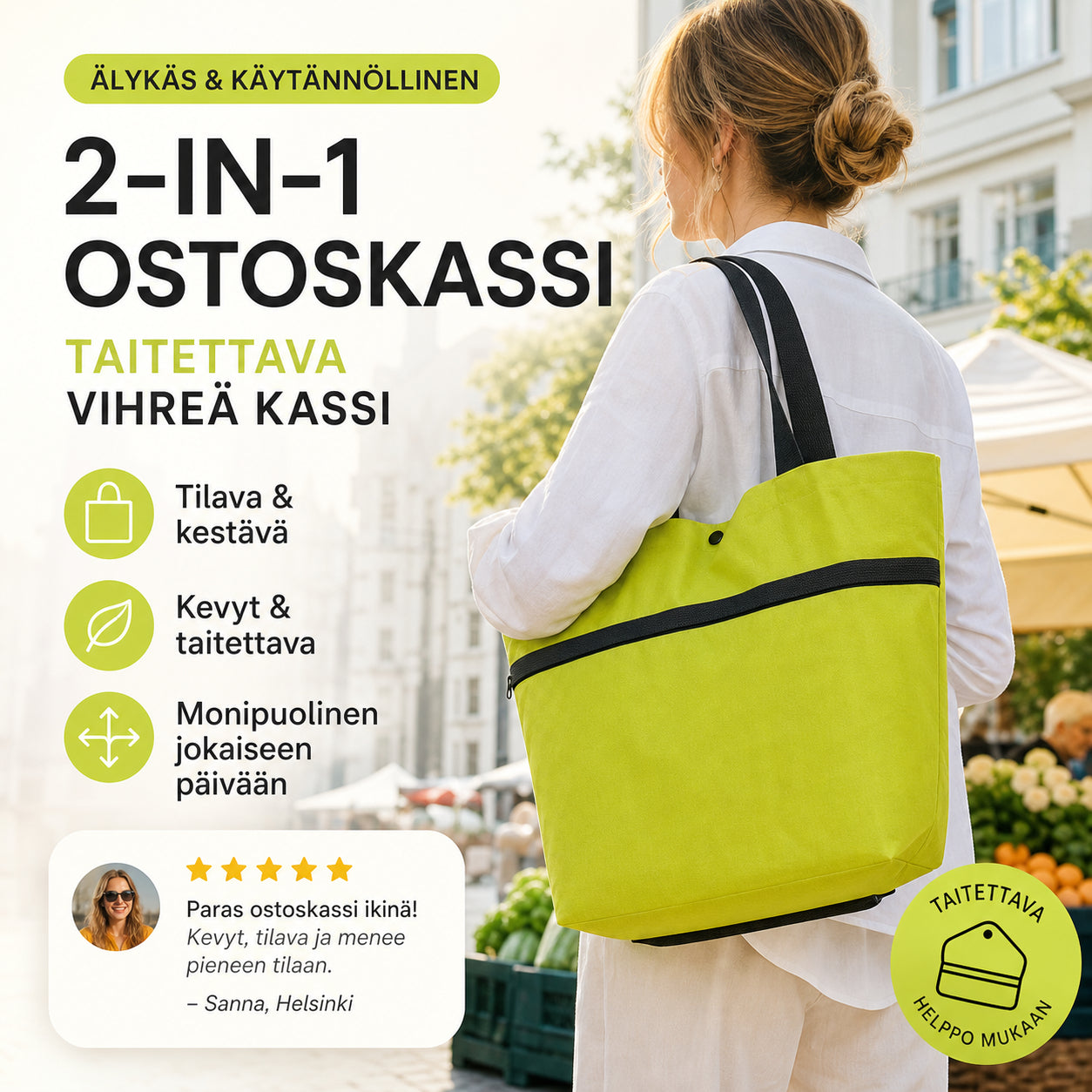 🛒Časno omejen 50 % popust⚙️ Zložljiva nakupovalna torba na kolesih 2 v 1, vsestransko nakupovalno orodje, ki ga lahko nosite ročno ali vlečete s seboj.